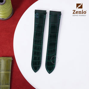 Glazed Emeral Aligator replacement straps for Cartier Santos - Classic Clasp