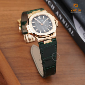 Glazed Emeral Green Alligator Strap for Patek Phillipe Nautilus 5711/5712