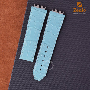 Glossy Blue Sky Alligator straps for Hublot Spirit Bigbang One Click