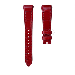 Glossy Red Aligator Strap For Frank Muller Vanguard