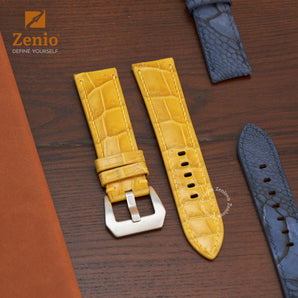 Glossy Sun Yellow Alligator straps for Panerai