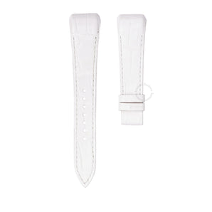 Glossy White Aligator leather straps for Frank Muller Vanguard V32