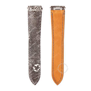 Glossy Black Himalayan Lizard straps for Cartier Santos