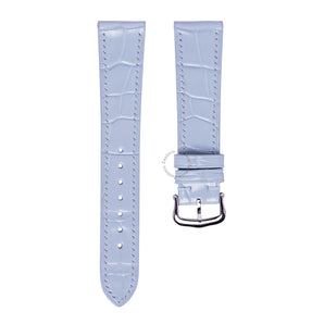 Glossy Dolphin Grey Alligator Slim Strap