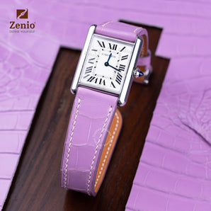 Glossy Lavender Alligator Slim Strap