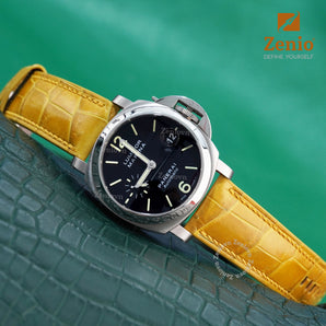 Glossy Sun Yellow Alligator straps for Panerai