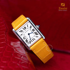 Glossy Yellow Alligator Slim Strap