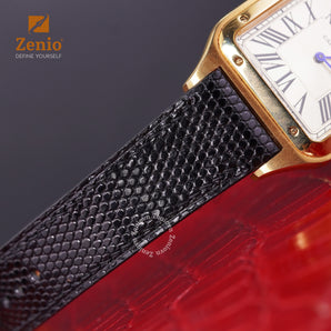 Golden Brown Barenia Strap For Cartier Santos Dumont - Buckle Style