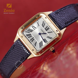 Golden Brown Barenia Strap For Cartier Santos Dumont - Buckle Style