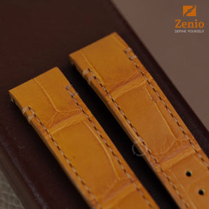 Golden Brown Aligator Strap For Cartier Santos Dumont - Buckle Style