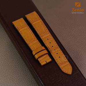 Golden Brown Aligator Strap For Cartier Santos Dumont - Buckle Style