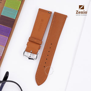 Golden Brown Epsom leather straps for Cartier Tank