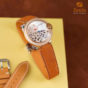 Golden Brown Nubuck Strap For Cartier Ballon Bleu - New Clasp