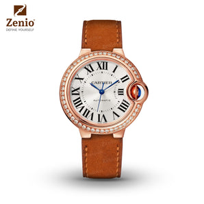 Golden Brown Nubuck Strap For Cartier Ballon Bleu - New Clasp