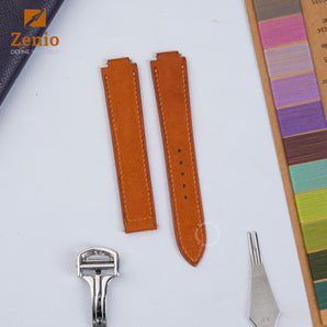 Golden Brown Nubuck Strap For Cartier Ballon Bleu - New Clasp