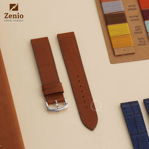 Whiskey Brown Barenia Strap For Cartier Santos Dumont - Buckle Style