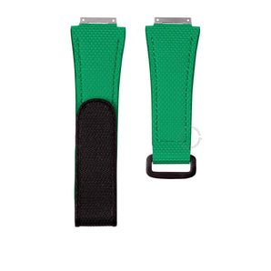 Green FKM Rubber Sailcloth Pattern Velcro watch straps for Richard Mille