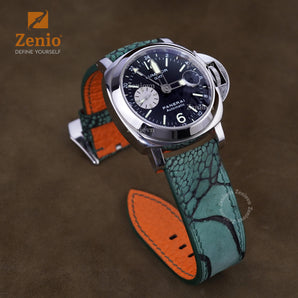 Green Nubuck Ostrich Leather Straps for Panerai
