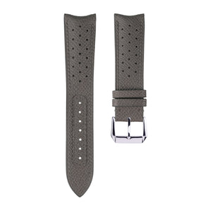 Grey Epsom Curved Rally Leather Strap