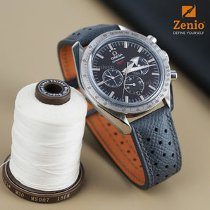 Grey Epsom Leather Straps With Black Accents