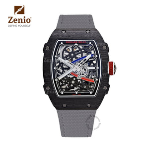 Grey FKM Rubber Sailcloth Pattern Velcro watch straps for Richard Mille