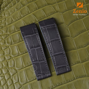 Intergrate Curved End - Matte Grey Alligator Strap for Patek Phillipe Aquanauts