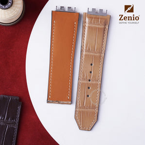 Matte Beige Alligator straps for Hublot Spirit Bigbang One Click