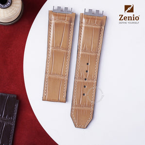 Matte Beige Alligator straps for Hublot Spirit Bigbang One Click