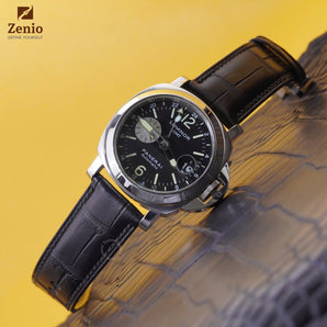 Matte Black Alligator Leather Strap for Panerai Luminor