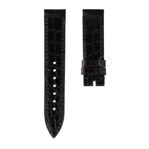 Matte Black Alligator Leather Straps for Franck Muller LONG Island