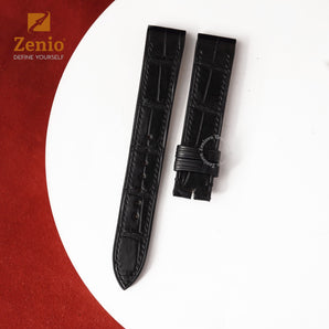 Matte Black Alligator Strap For Cartier Santos Dumont - Buckle Style