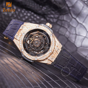 Matte Dark Navy Alligator straps for Hublot Bigbang One Click