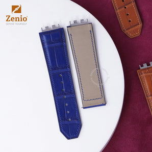 Matte Electric Blue Alligator straps for Hublot Bigbang One Click