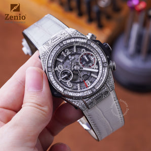 Matte Himalayan Alligator straps for Hublot Bigbang One Click