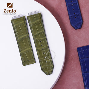 Matte Olive Alligator straps for Hublot Spirit Bigbang One Click
