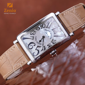 Matte Taupe Alligator Leather Straps for Franck Muller LONG Island