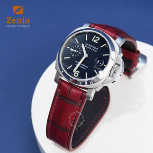 Matte Two Tone Maroon Red Alligator Straps for Panerai