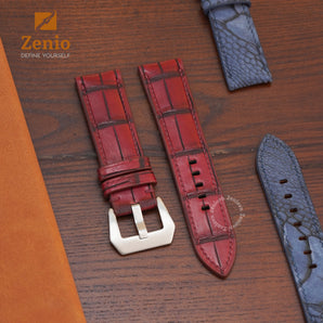 Matte Two Tone Maroon Red Alligator Straps for Panerai