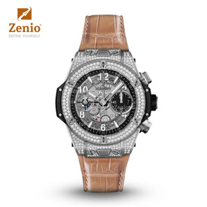 Matte Beige Alligator straps for Hublot Bigbang One Click