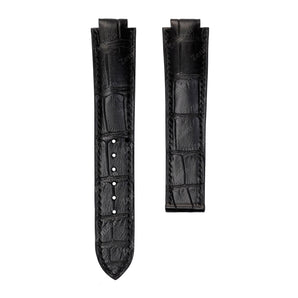 Matte Black Aligator Strap For Cartier Ballon Bleu - New Clasp