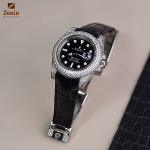 Matte Black Alligator Curved End Straps for Rolex Submariner