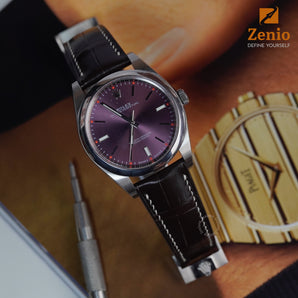 Matte Black Alligator for Rolex Oyster Perpetual