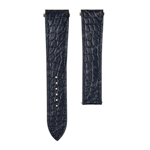 Matte Black Round Scale Alligator Straps for Cartier Santos - New Clasp