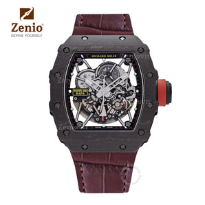 Matte Brown Alligator leather Velcro watch strap for Richard Mille