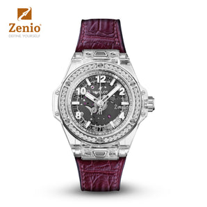Matte Burgundy Alligator straps for Hublot Bigbang One Click
