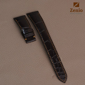 Matte Chocolate Brown Alligator with Gold Stiches Strap for Rolex Daydate