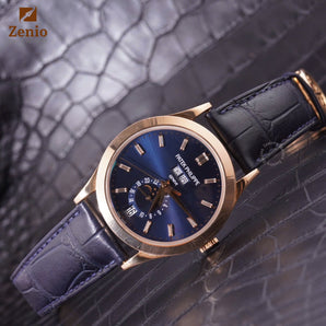 Matte Dark Navy Aligator Strap For Patek Philippe Complication