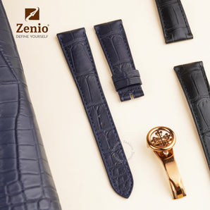 Matte Dark Navy Aligator Strap For Patek Philippe Complication