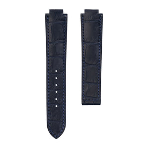 Matte Dark Navy Alligator Strap For Cartier Ballon Bleu - New Clasp