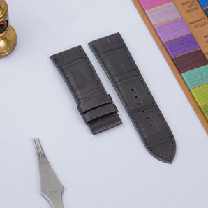 Matte Grey Alligator Leather Straps for Panerai Radiomir